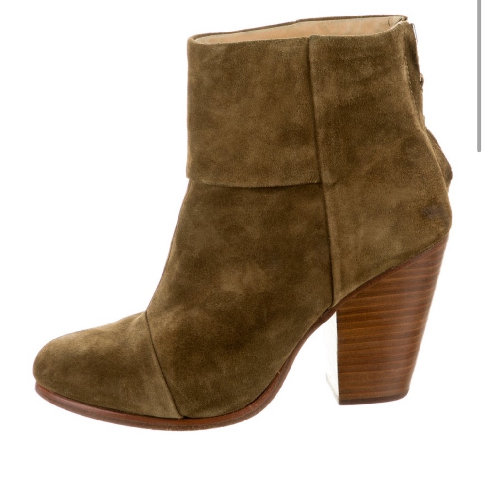 Rag & Bone Olive/Brown Suede Heeled Boots